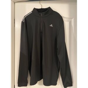 Mens adidas Half Zip Sweater M Medium Black‎ Atheltic Gym Workout